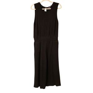 Danskin Black Sleeveless Smocked Waist Cropped Wide Leg Jumpsuit Size Medium EUC